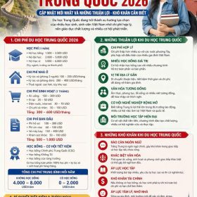 Chi phí du học Trung Quốc : Thuận lợi - Khó khăn 2026